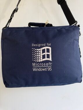 VINTAGE WINDOWS 95 MESSENGER BAG 1995 COMPUTER LAPTOP CROSSBODY BLUE
